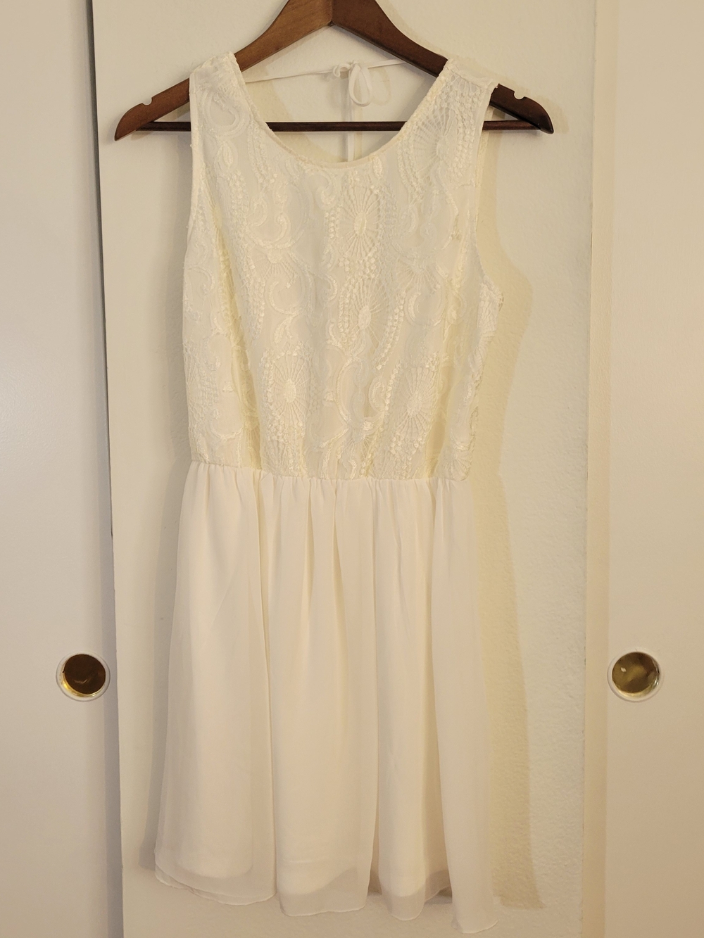 American Rag Cream Lace Bodice Mini Dress